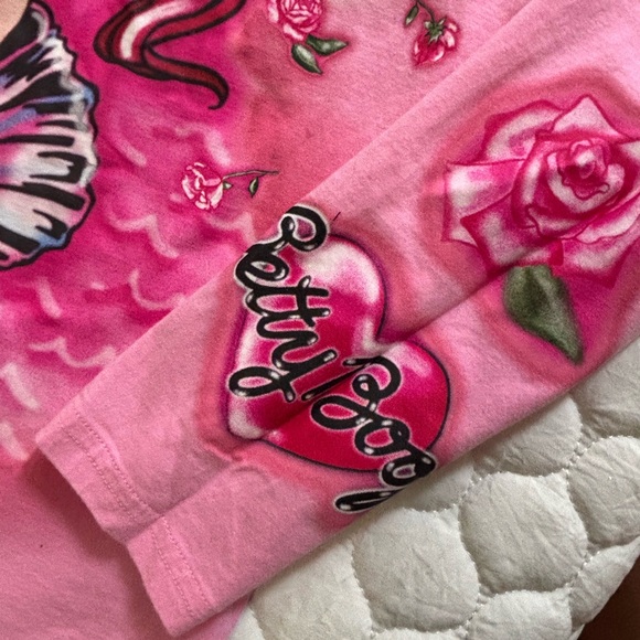 Dolls Kill Betty Boop Pink Long Sleeve Oversized Shirt - Picture 3 of 5